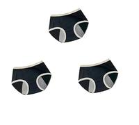 Women'S Cotton Period Panties Heavy Flow Menstrual Knickers For Teenage Girls Breathable Postpartum Panty Comfortable Underwear Hipster Briefs 3 Pack Black L