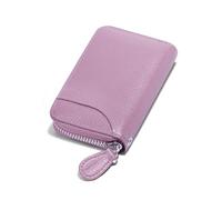 Womens Credit Card Holder Small RFID Blocking Ladies Wallet with Stainless Steel Zipper Excellent Genuine Leather Accordion Wallets Case for Women ID Compact Slim Blocked Zip Accordian Cards Purple