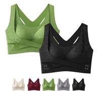 Women's Criss-Cross Lift & Sculpt Comfort Bra, Wireless Criss Cross Sculpt Bra,Lift Adjustable Straps Women Anti-Sagging Front Closure Sports Bras (E,XL)