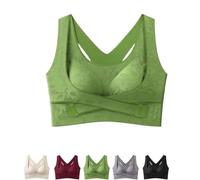 Women's Criss-Cross Lift & Sculpt Comfort Bra, Wireless Criss Cross Sculpt Bra,Lift Adjustable Straps Women Anti-Sagging Front Closure Sports Bras (Green,L)