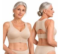 Women's Cross Back Support Bra, Wireless Front Closure Full Coverage | Cross-back support, wide straps, and a full back panel create a comfortable