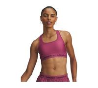 Under Armour Crossback Mid Bra Mujer – Sujeción media, copas extraíbles – Fuchsia/Dark Maroon, LG
