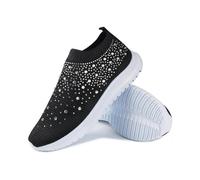 Women's Crystal Breathable Orthopedic Slip On Walking Shoes, Ultra-Light Breathable Arch Support Sneakers, 41