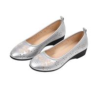 Womens Cushioned Ballet Pumps in Black Patent Business Office Work Dress Shoes Arch Support Comfortable Dressy Flats Pumps and for Women