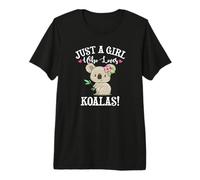 Womens Cute Cartoon Funny Girl Who Loves Koala Bears Lover Camiseta Premium