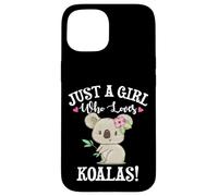 Womens Cute Cartoon Funny Girl Who Loves Koala Bears Lover Carcasa para iPhone 15