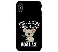 Womens Cute Cartoon Funny Girl Who Loves Koala Bears Lover Carcasa para iPhone X/XS