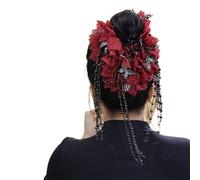 Women's Cute Hair Clip Autumn Winter Tassel Flower Butterfly Shark Elegant Claw Female Lady Headwear Accessories(A-2 PCS)