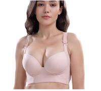 Women's Deep Cup Bra Hides Back Fat Shapewear Smooths Your Back and Underarms Full Back Coverage Push Up Sports Bra (M, Black)