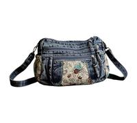 Women's Denim Shoulder Bag - Vintage Casual Sling Tote, Roomy Lightweight | Casual Style, Messenger Handbag | Spacious Everyday Carry for Work Shopping Travel Weekend Outings