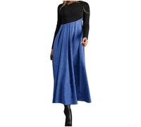 Womens Dress,Women's Winter Fall Long Sleeve Boat Neck Color Contrasting Casual Maxi Long Dress Party Dress Casual Summer Summer Dress ESJAP136