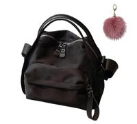 Women's Elegant Solid Color Shoulder Bag, Casual Nylon Handbag with Front Pocket, Lightweight Large Capacity Crossbody