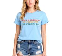 Womens Empowering Graphic tee I Wont Be Remembered As A Woman Who Kept Her Mouth Shut Short Sleeve Crew Neck Casual Cotton Top For Women
