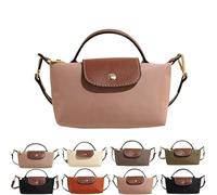 Women's Fashion Colorblock Mini Crossbody Bag, Fashion Mini Crossbody Bag for Women, Elegant Adjustable Nylon Canvas Handbag Purse (Lotus root pink)