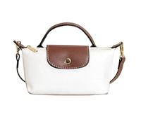 Women's Fashion Colorblock Mini Crossbody Bag, Nylon Handbag with Adjustable Strap, Small Shoulder Bag for Shopping Commuting All Seasons (White)