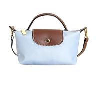 Women's Fashion Colorblock Mini Crossbody Bag, Nylon Handbag with Adjustable Strap, Small Shoulder Bag for Shopping Commuting All Seasons (Light Blue)