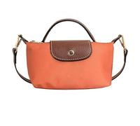 Women's Fashion Colorblock Mini Crossbody Bag, Nylon Handbag with Adjustable Strap, Small Shoulder Bag for Shopping Commuting All Seasons (Orange)