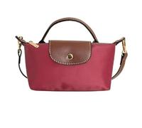 Women's Fashion Colorblock Mini Crossbody Bag, Nylon Handbag with Adjustable Strap, Small Shoulder Bag for Shopping Commuting All Seasons (Red)