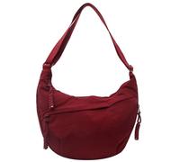 Women's Fashion Plain Color Nylon Crossbody Bag, Nylon Crossbody Hobo Bag, Large Capacity Crescent Bag (Red)