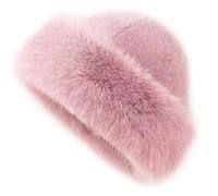 Women's Faux Fur Bucket Hat - 2026 New Winter Warmth Fur Hat Women Fuzzy Bucket Warm Faux Hats for Dear You (Pink)