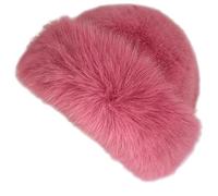 Women's Faux Fur Bucket Hat - 2026 New Winter Warmth Fur Hat Women Fuzzy Bucket Warm Faux Hats for Dear You (Bright Pink)