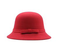 Womens Felt Cloche Hat Ladies Vintage 1920s Bowknot Bucket Bowler Hat Wide Brim Fedora Floppy Hats for Women Fashion Suede Wool Party Dressy Church Cap