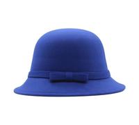 Womens Felt Cloche Hat Ladies Vintage 1920s Bowknot Bucket Bowler Hat Wide Brim Fedora Floppy Hats for Women Fashion Suede Wool Party Dressy Church Cap