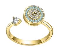 Womens Fidget Ring - Men Women Adjustable Spinner Rings For | Fidget Toy Ring With Rotating Band | Exquisite Stylish F́idget Jewelry For Friends Families, Stress Relief Gift F́or Holidays Birt