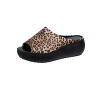 Women's Fish Mouth Platform Slippers,Summer Comfortable Orthotic Leather Wedges Slides,Orthotic Anti Slip Beach Flat (Leopard print - b, Adulto, Mujer, 39, Números, Sistema tallas calzado EU, mediano)