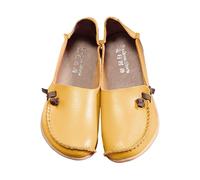 Women's Flats Cowhide Mother's Shoes Elastic Girls' Low Top Casual Shoes Slip On Athletic Trainers E-68