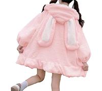 Womens Fleece Lined with Bunny Ears Hood Hoodies Thick Cute with Fleece Lining Pullover Outfits