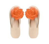 Womens Flip Flops Ladies Flower Open Toe Thong Slippers Slim Flats Beach Sliders Ladies Soft Beach Walking Thong Sandals Washable Lightweight Shoes for Shower Bathroom Pool Size 3.5-8