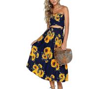 Women's Floral Blouse, Maxi Skirt Suit Dress