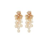Women's Flower Earrings, Multi - Layer Imitation Pearl Woven Floral Earrings, Gold - White Statement Earrings, for Women Party Wedding Daily Wear