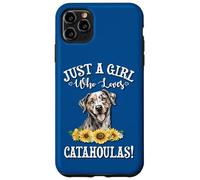 Womens Flowers Just A Girl Who Loves Catahoula Leopard Dogs Carcasa para iPhone 11 Pro MAX