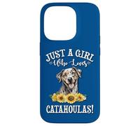 Womens Flowers Just A Girl Who Loves Catahoula Leopard Dogs Carcasa para iPhone 14 Pro