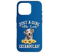 Womens Flowers Just A Girl Who Loves Catahoula Leopard Dogs Carcasa para iPhone 16 Pro