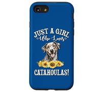 Womens Flowers Just A Girl Who Loves Catahoula Leopard Dogs Carcasa para iPhone SE (2020) / 7/8