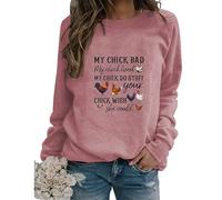 Womens Funny Chicken Graphic Sweatshirts I May Look Calm But In My Head Crew Neck Casual Long Sleeve Loose Pullovers