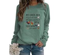 Womens Funny Chicken Graphic Sweatshirts I May Look Calm But In My Head Crew Neck Casual Long Sleeve Loose Pullovers