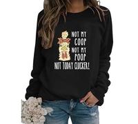 Womens Funny Chicken Graphic Sweatshirts I May Look Calm But In My Head Crew Neck Casual Long Sleeve Loose Pullovers