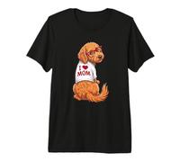 Womens Funny I Heart Mom Goldendoodle Doodle Dog Lover Camiseta Premium