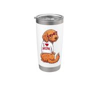 Womens Funny I Heart Mom Goldendoodle Doodle Dog Lover Vaso térmico de acero inoxidable de doble pared