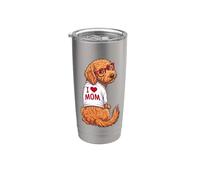 Womens Funny I Heart Mom Goldendoodle Doodle Dog Lover Vaso térmico de acero inoxidable de doble pared