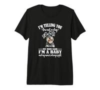 Womens Funny Mom Says I'm A Baby Miniature Schnauzer Lover Camiseta Premium