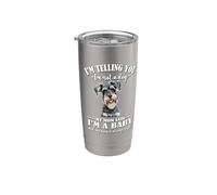 Womens Funny Mom Says I'm A Baby Miniature Schnauzer Lover Vaso térmico de acero inoxidable de doble pared