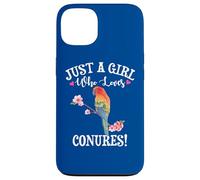 Womens Funny Watercolor Girl Who Loves Sun Conures Lover Carcasa para iPhone 13