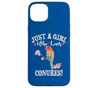 Womens Funny Watercolor Girl Who Loves Sun Conures Lover Carcasa para iPhone 15 Plus