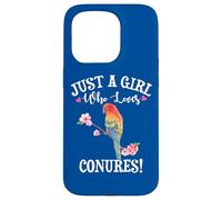 Womens Funny Watercolor Girl Who Loves Sun Conures Lover Carcasa para iPhone 15 Pro