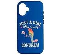 Womens Funny Watercolor Girl Who Loves Sun Conures Lover Carcasa para iPhone 16